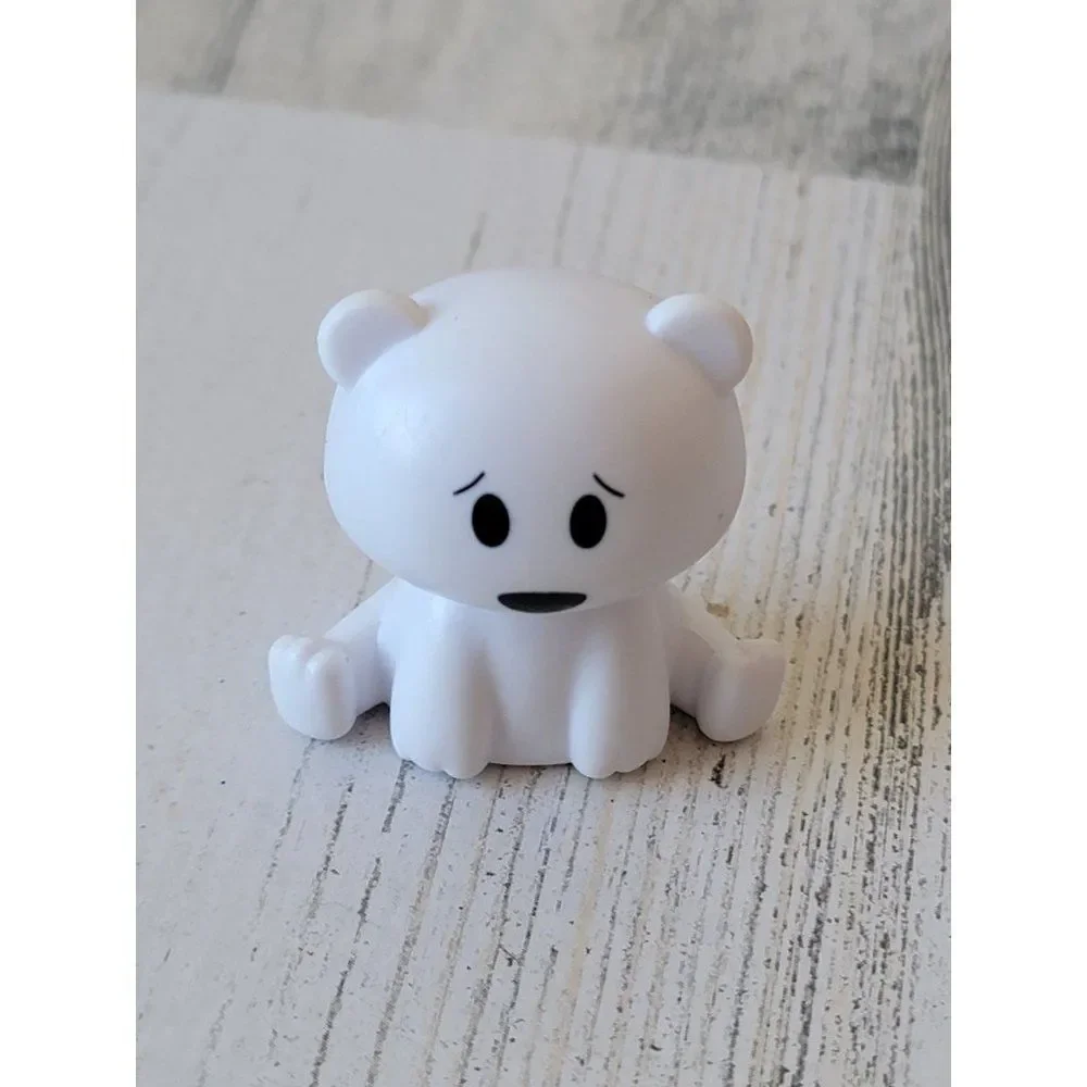 Mini white Arctic polar bear animal zoo pet doll accessory toy figure